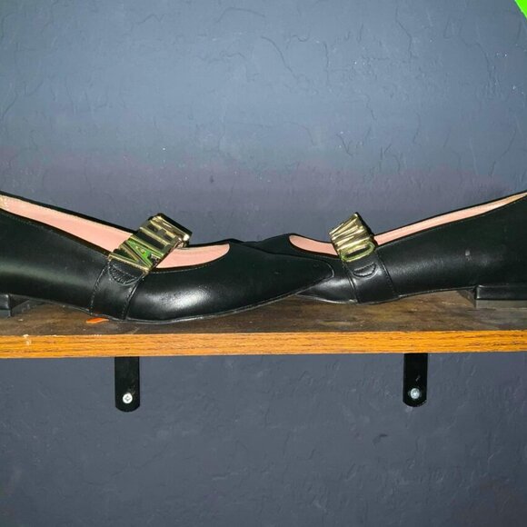 Valentino Designer Flats by Mario Valentino Claudia Logo Strap Flat size 7.5 - Picture 3 of 8
